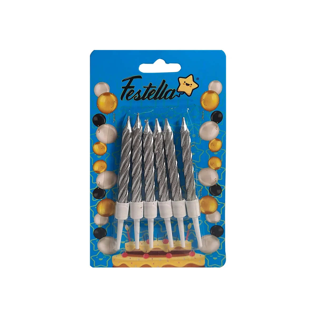 VELA PLATEADA X6 EN BLISTER (CJX12)