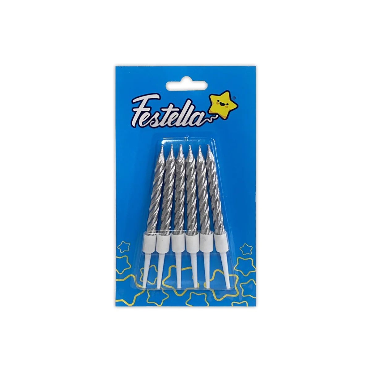 VELA PLATEADA X6 EN BLISTER (CJX12)