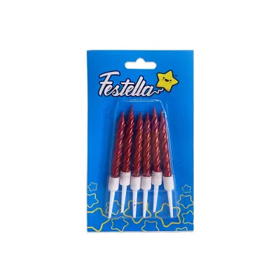 VELA ROJA X6 EN BLISTER (CJX100)