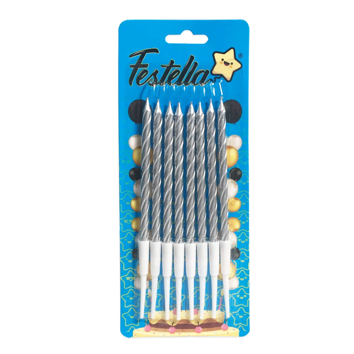 VELA X8 PLATEADA EN BLISTER (CJX50)