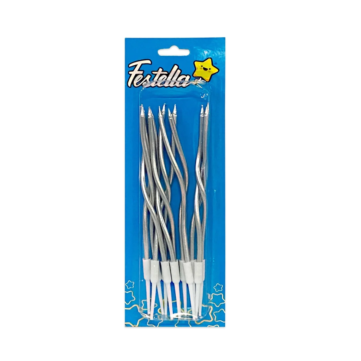 VELA X12 PLATEADA METALIZADA EN BLISTER (CJX24)