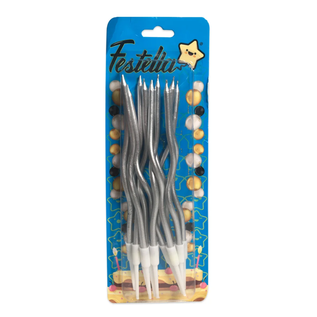 VELA X12 PLATEADA METALIZADA EN BLISTER (CJX24)