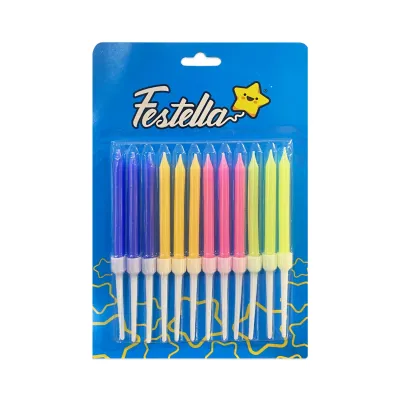 VELA NEON SURTIDA X12 (CJX12)