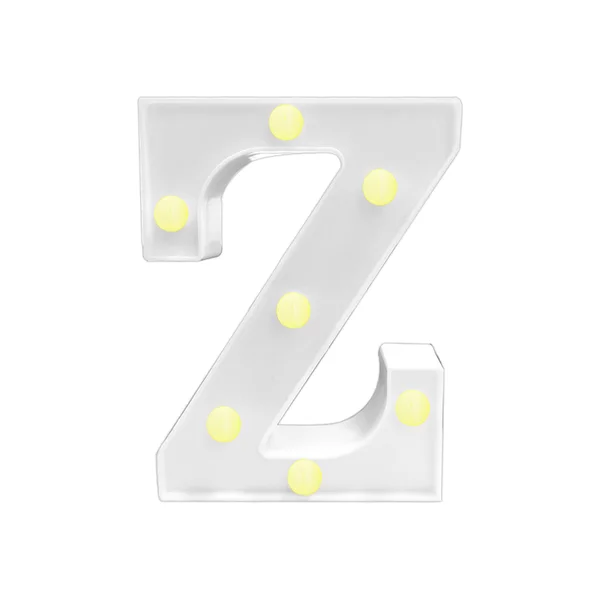 LAMPARA DE LETRA Z 16CM FONDO BLANCO LUZ CALIDA
