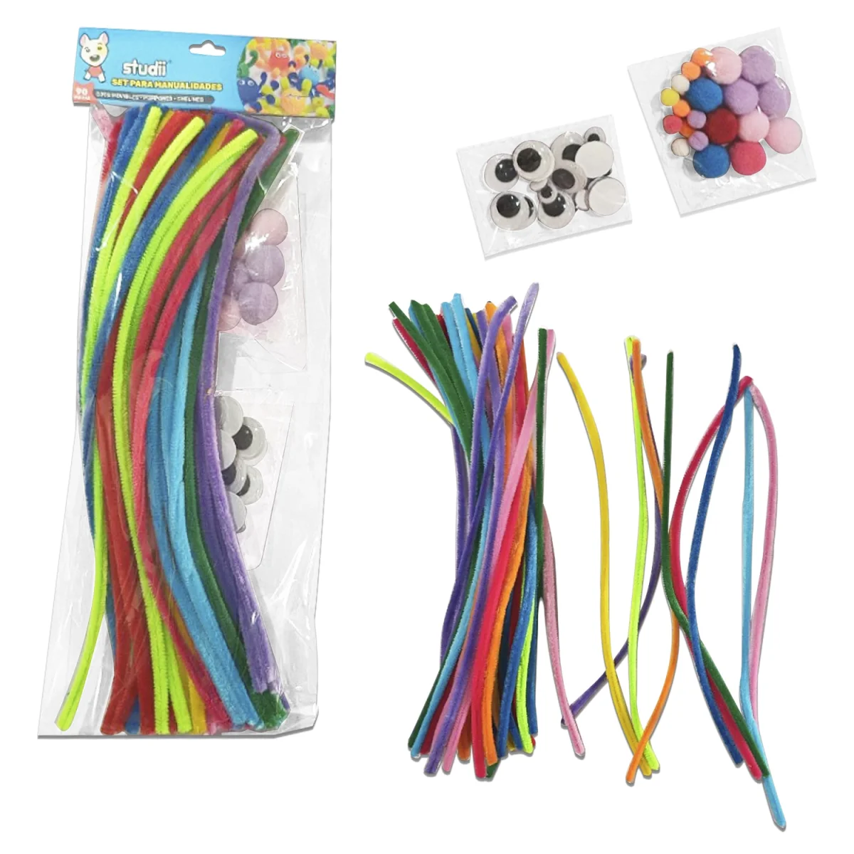 SET DE CHELINES CON BOLITAS Y OJOS LOCOS (CJX12)