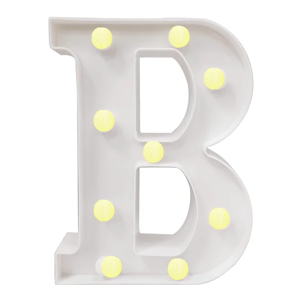 LAMPARA DE LETRA B 21.8CM FONDO BLANCO LUZ CALIDA