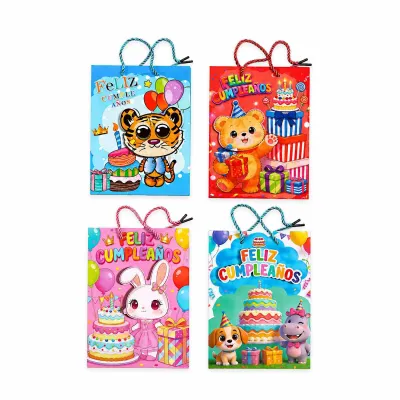 BOLSA REGALO ANIMALES F.C 23*18*10CM (PQTX12)