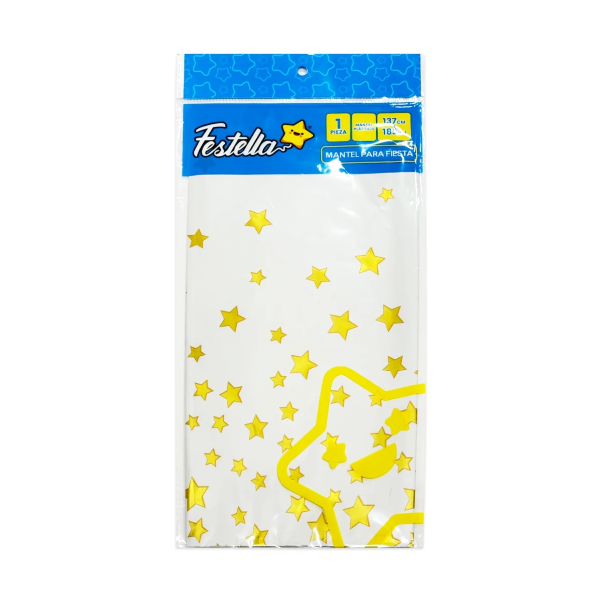 MANTEL DE FIESTA ESTRELLAS BLANCO (PQTX10)