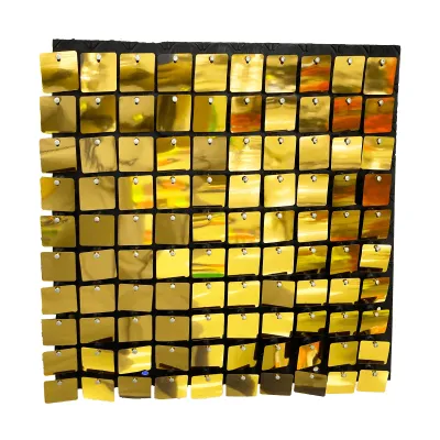 CORTINA PANEL DE CUADROS DORADA 30*30CM