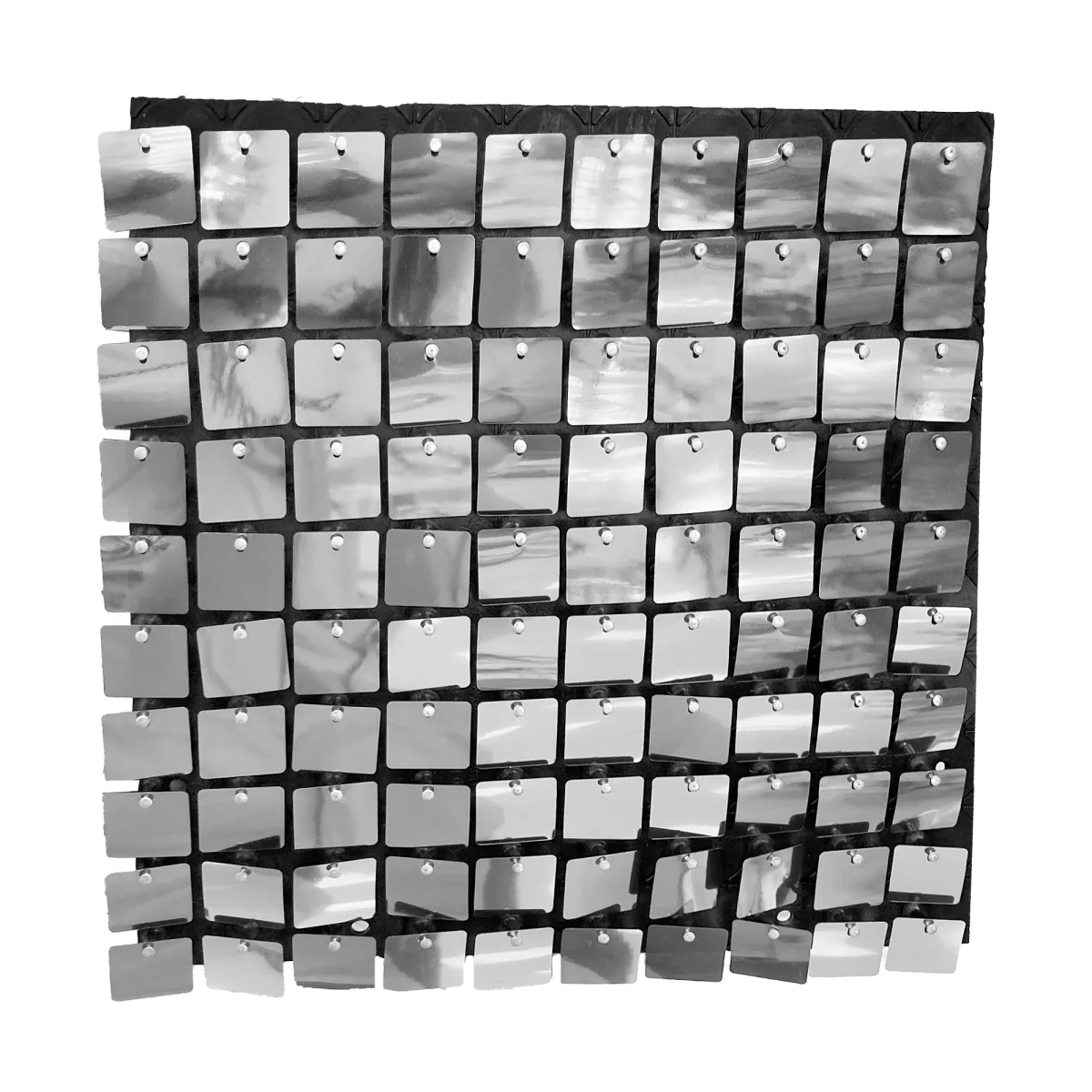 CORTINA PANEL DE CUADROS PLATEADA 30*30CM