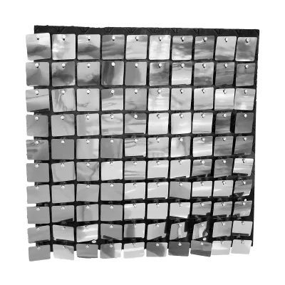 CORTINA PANEL DE CUADROS PLATEADA 30*30CM