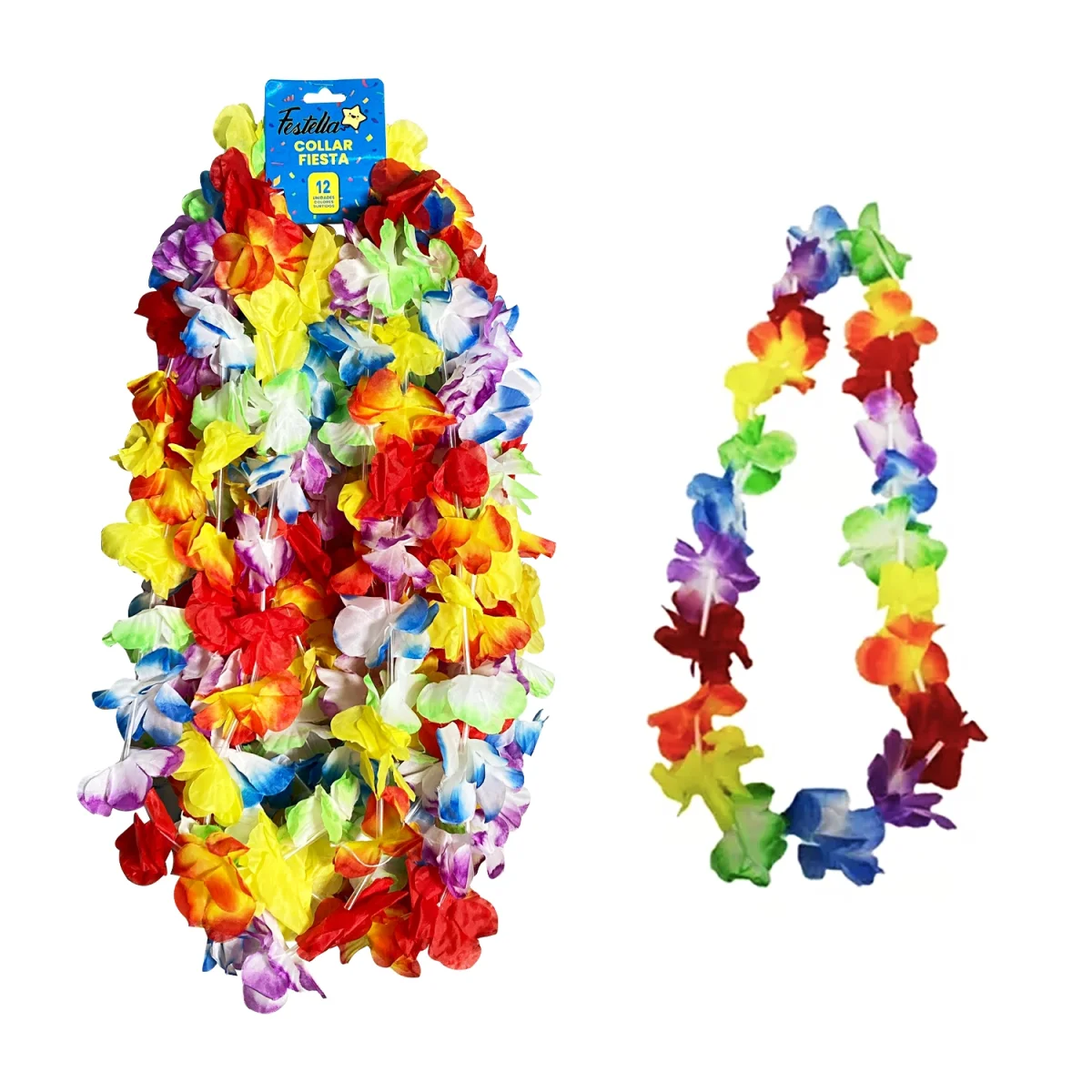 COLLAR HAWAIANO DOBLE HOJA PARA FIESTA (CRTX12)