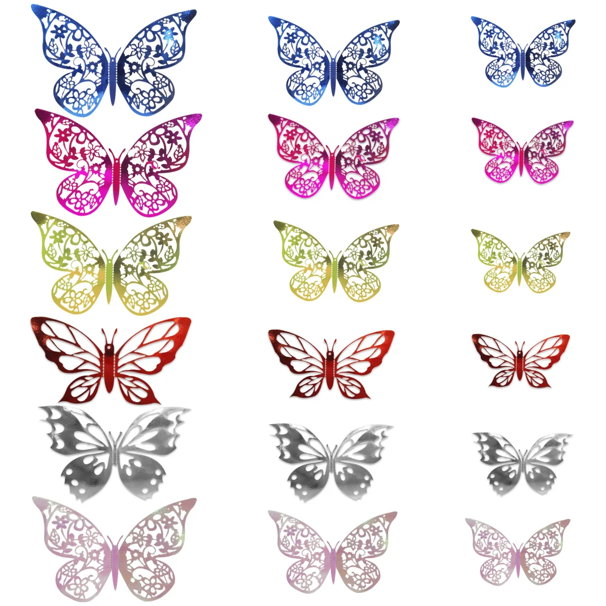 MARIPOSAS DECORATIVAS (PQTX10 X COLOR)