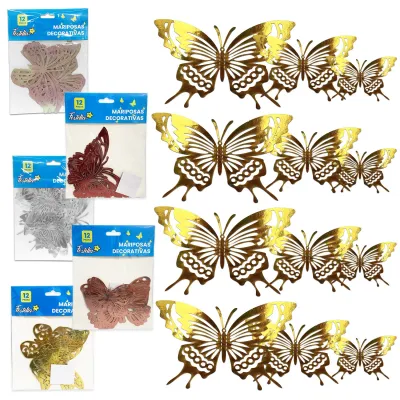 MARIPOSAS DECORATIVAS (PQTX10 X COLOR)