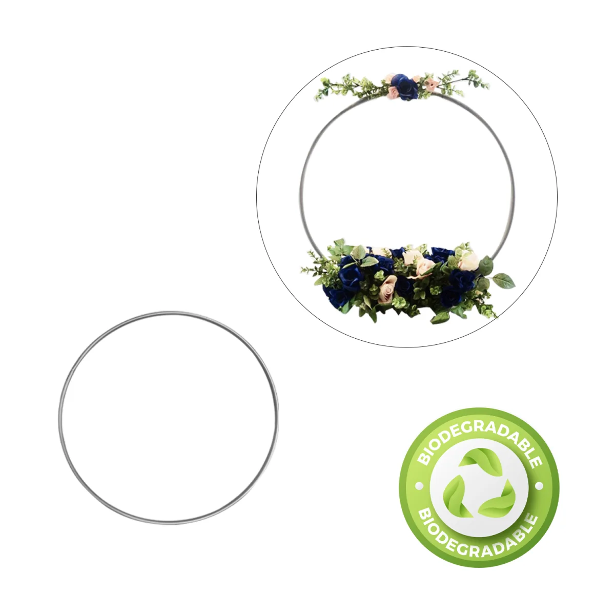 ARO DE GLOBO PLATEADO 30CM BIODEGRADABLE (PQTX12)