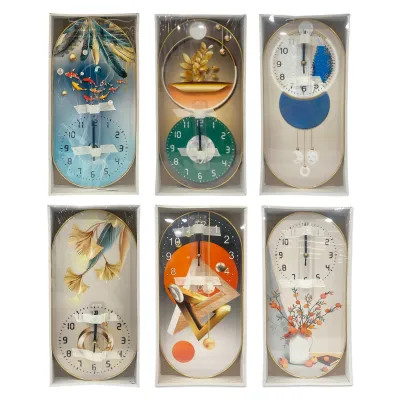 RELOJ DE PARED OVALADO MOTIVOS 40*20CM