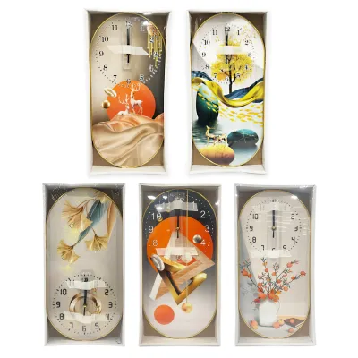 RELOJ DE PARED OVALADO MOTIVOS 40*20CM