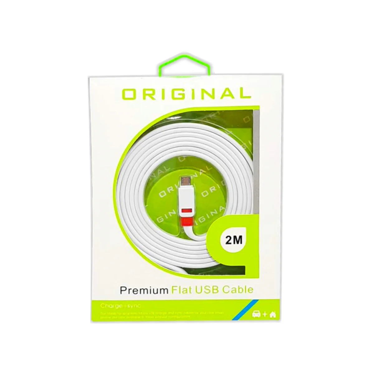 CABLE USB PLANO V8 EN CAJA 2M.