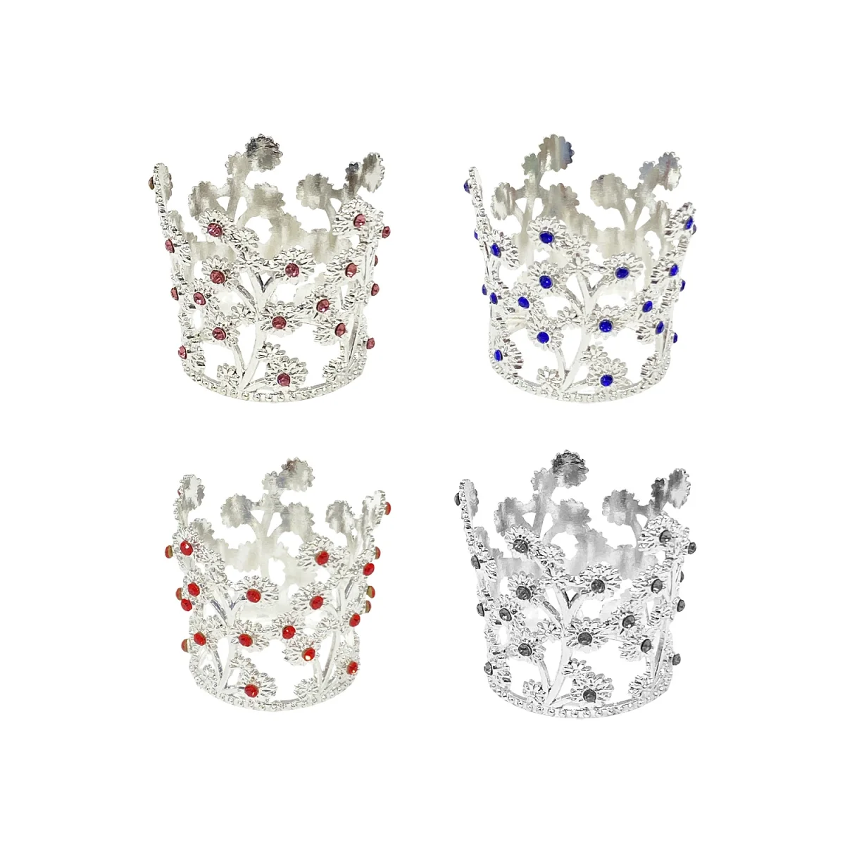 CORONA DECORATIVA METALICA PLATEADA 4*4CM