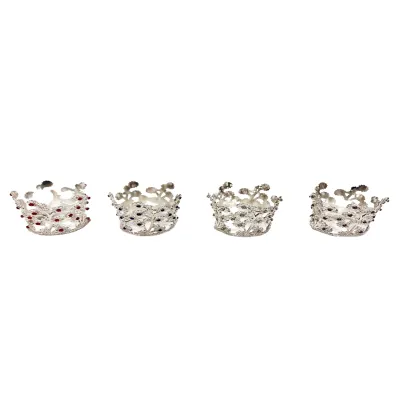 CORONA DECORATIVA METALICA PLATEADA 4*4CM