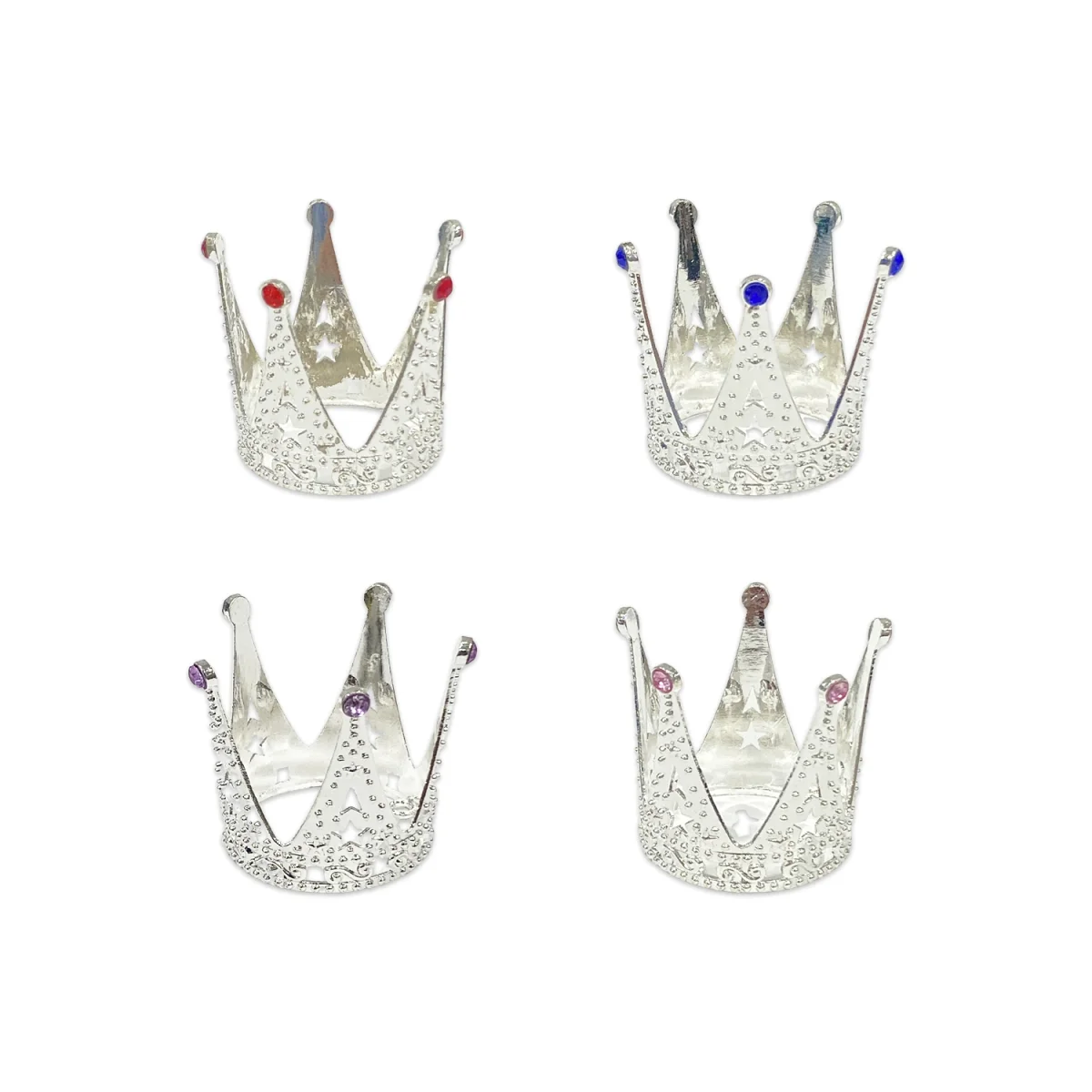 CORONA DECORATIVA METALICA PLATEADA 3.5*4CM