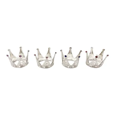 CORONA DECORATIVA METALICA PLATEADA 3.5*4CM