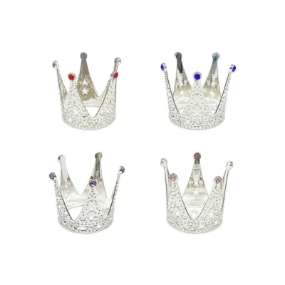 CORONA DECORATIVA METALICA PLATEADA 3.5*4CM