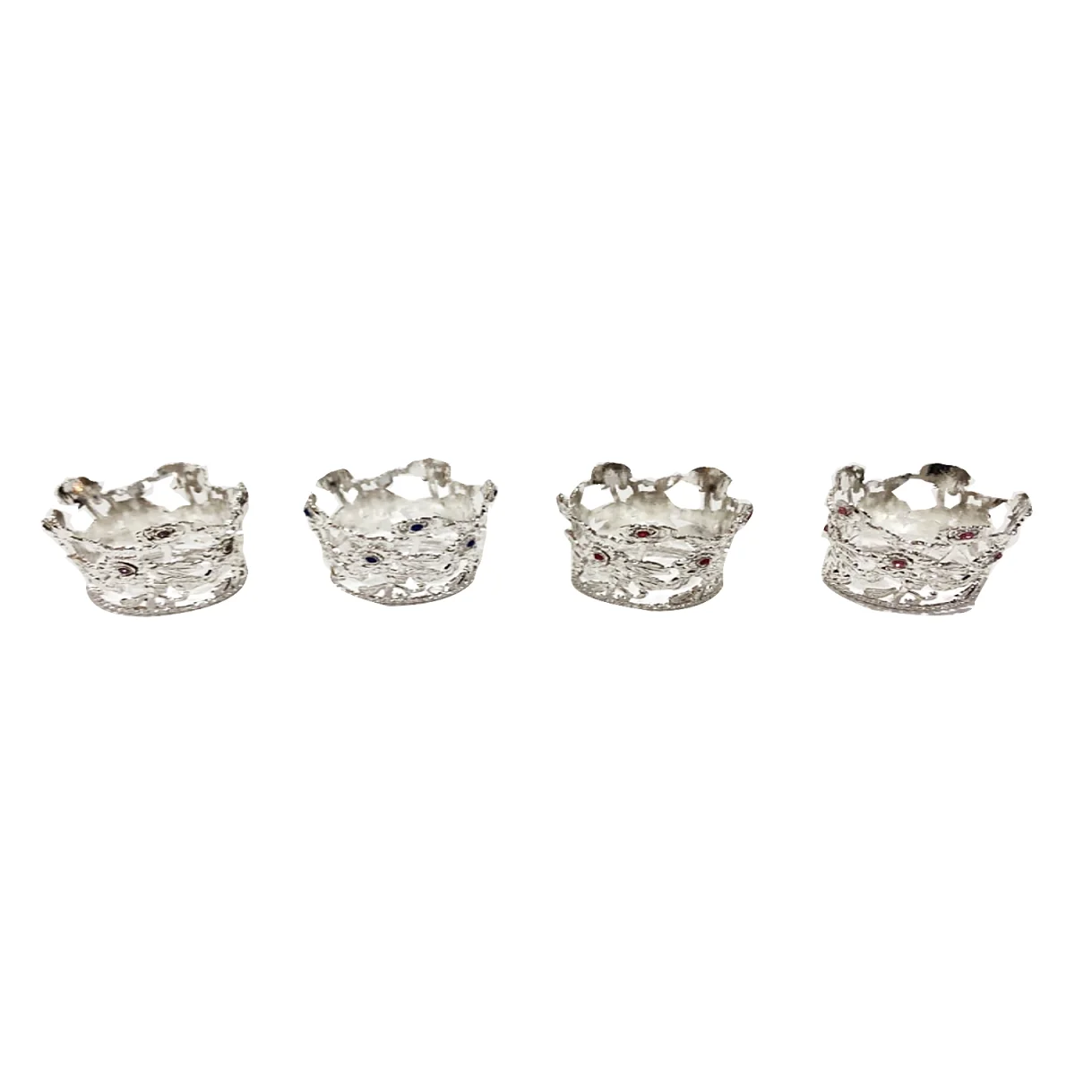 CORONA DECORATIVA METALICA PLATEADA 3.5*4CM