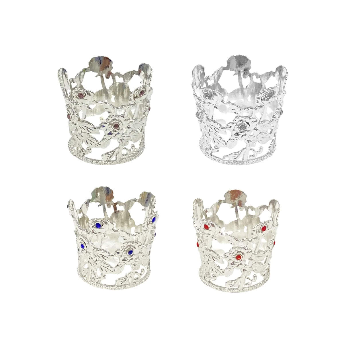 CORONA DECORATIVA METALICA PLATEADA 3.5*4CM