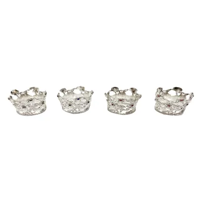 CORONA DECORATIVA METALICA PLATEADA 3.5*4CM