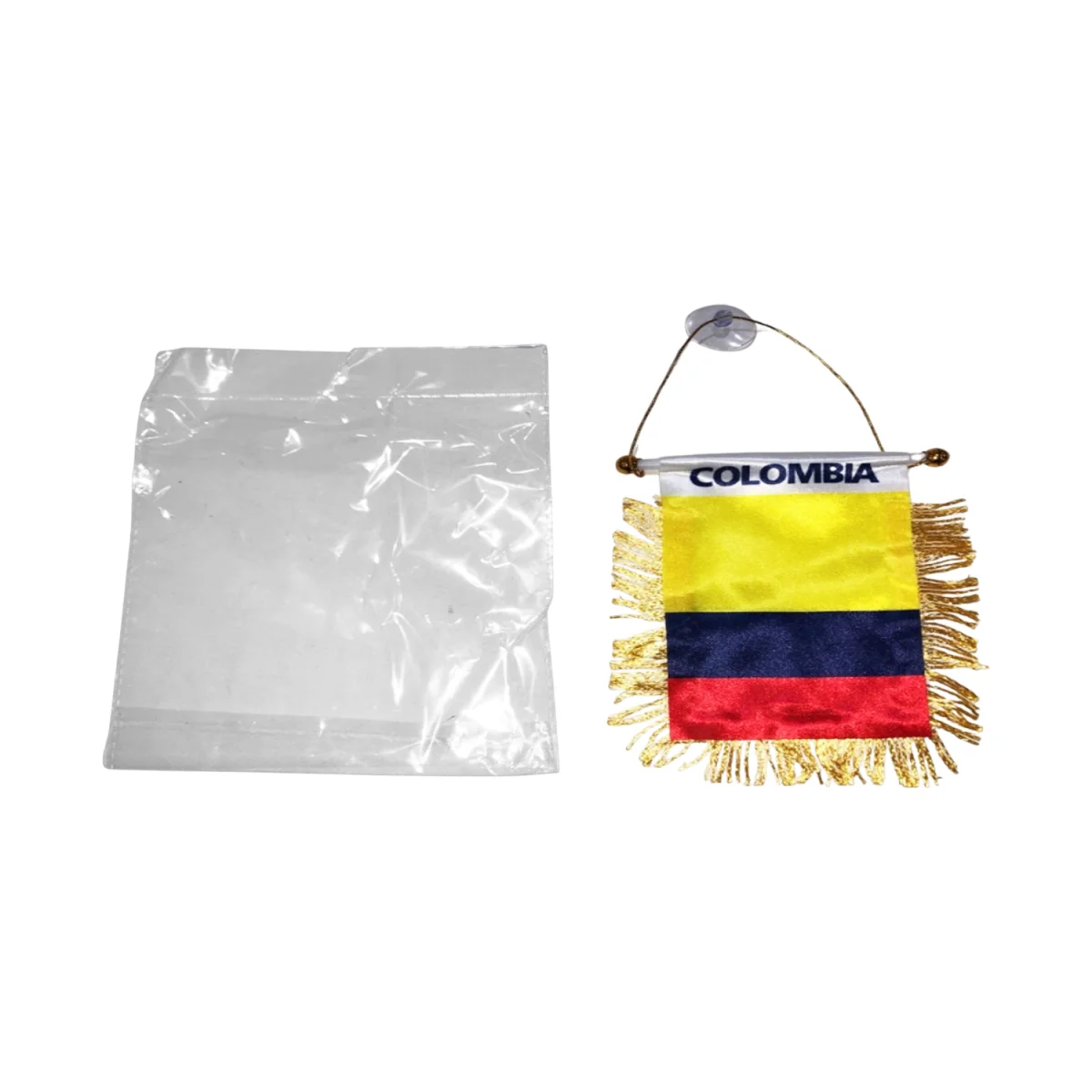 BANDERA COLOMBIA COLGANTE CON CHUPA (PQTX12)
