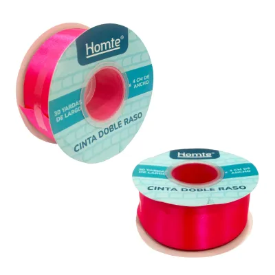 CINTA DOBLE RASO FUCSIA NEON 4CM*30Y (PQTX5)