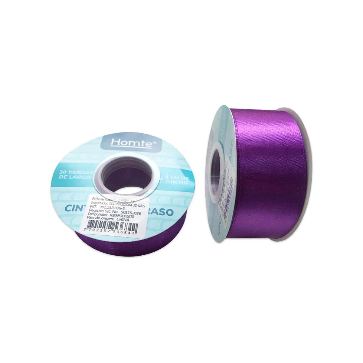 CINTA DOBLE RASO MORADA OSCURA 4CM*30Y (PQTX5)