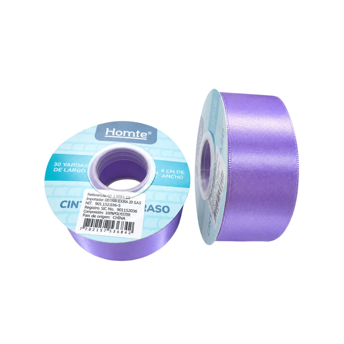 CINTA DOBLE RASO LILA 4CM*30Y (PQTX5)