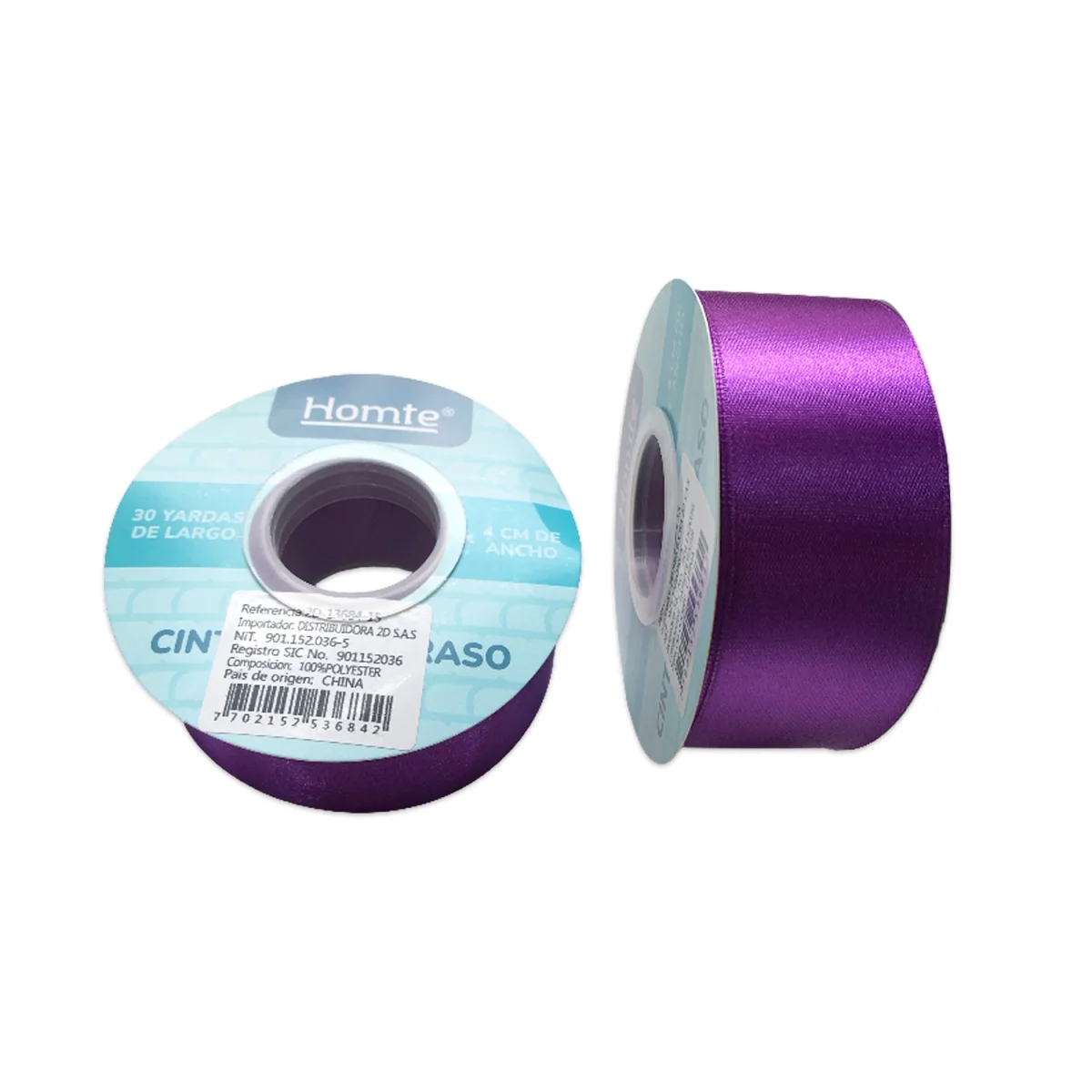 CINTA DOBLE RASO LILA 4CM*30Y (PQTX5)