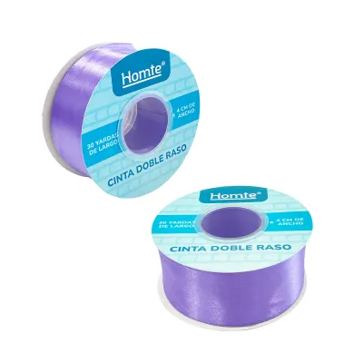 CINTA DOBLE RASO LILA 4CM*30Y (PQTX5)