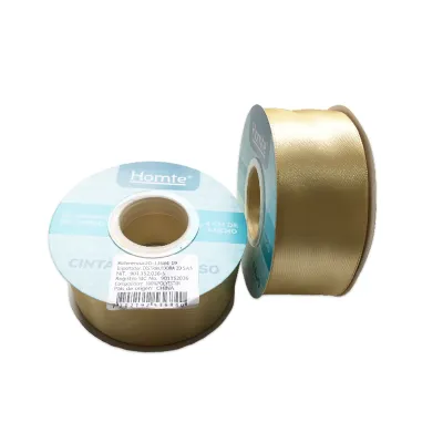 CINTA DOBLE RASO DORADA 4CM*30Y (PQTX5)