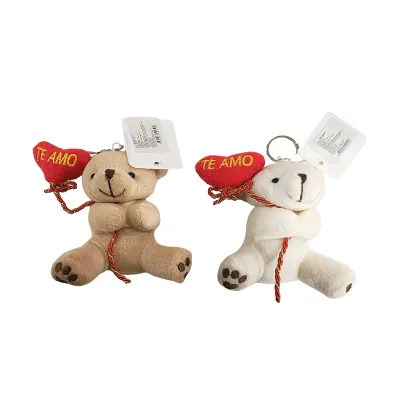 LLAVERO OSO PELUCHE CORAZON TE AMO (PQTX12),
