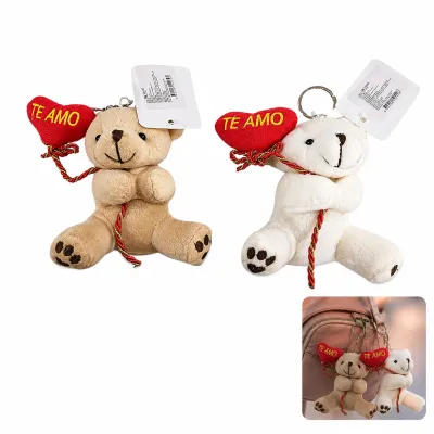 LLAVERO OSO PELUCHE CORAZON TE AMO (PQTX12)
