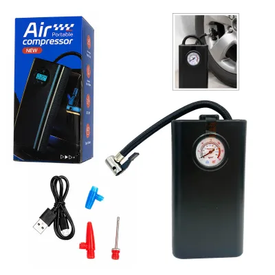 COMPRESOR DE AIRE PORTATIL CON MEDIDOR: