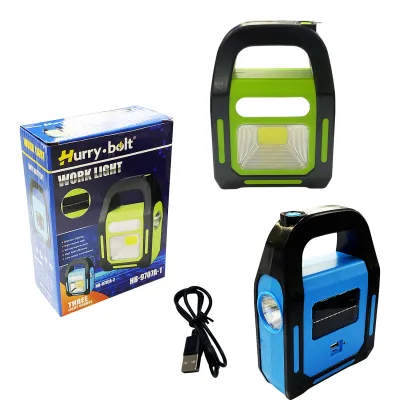 LINTERNA DE TRABAJO RECARGABLE LUZ SOLAR (USB):