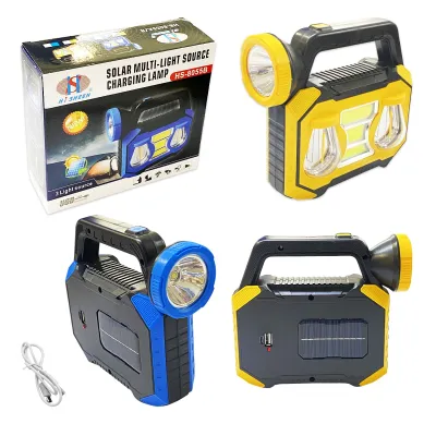 LINTERNA DE TRABAJO RECARGABLE LUZ SOLAR (USB):