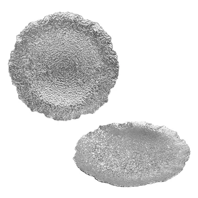 PLATO BASE DECORATIVO PLATEADO 33CM