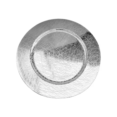 PLATO BASE DECORATIVO PLATEADO 33CM