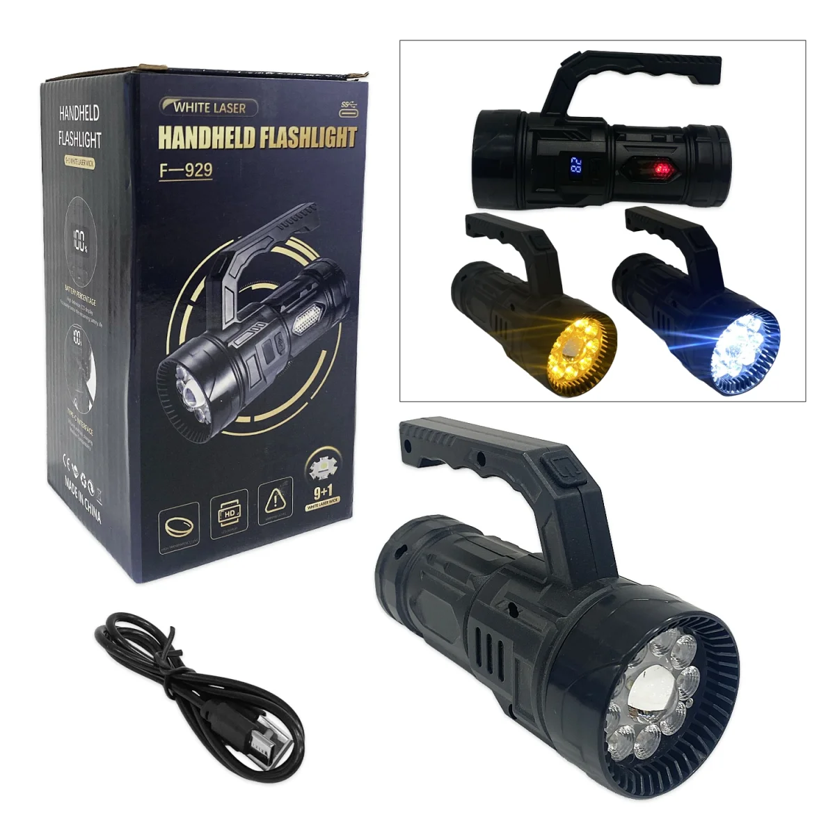 LINTERNA NEGRA RECARGABLE (USB)