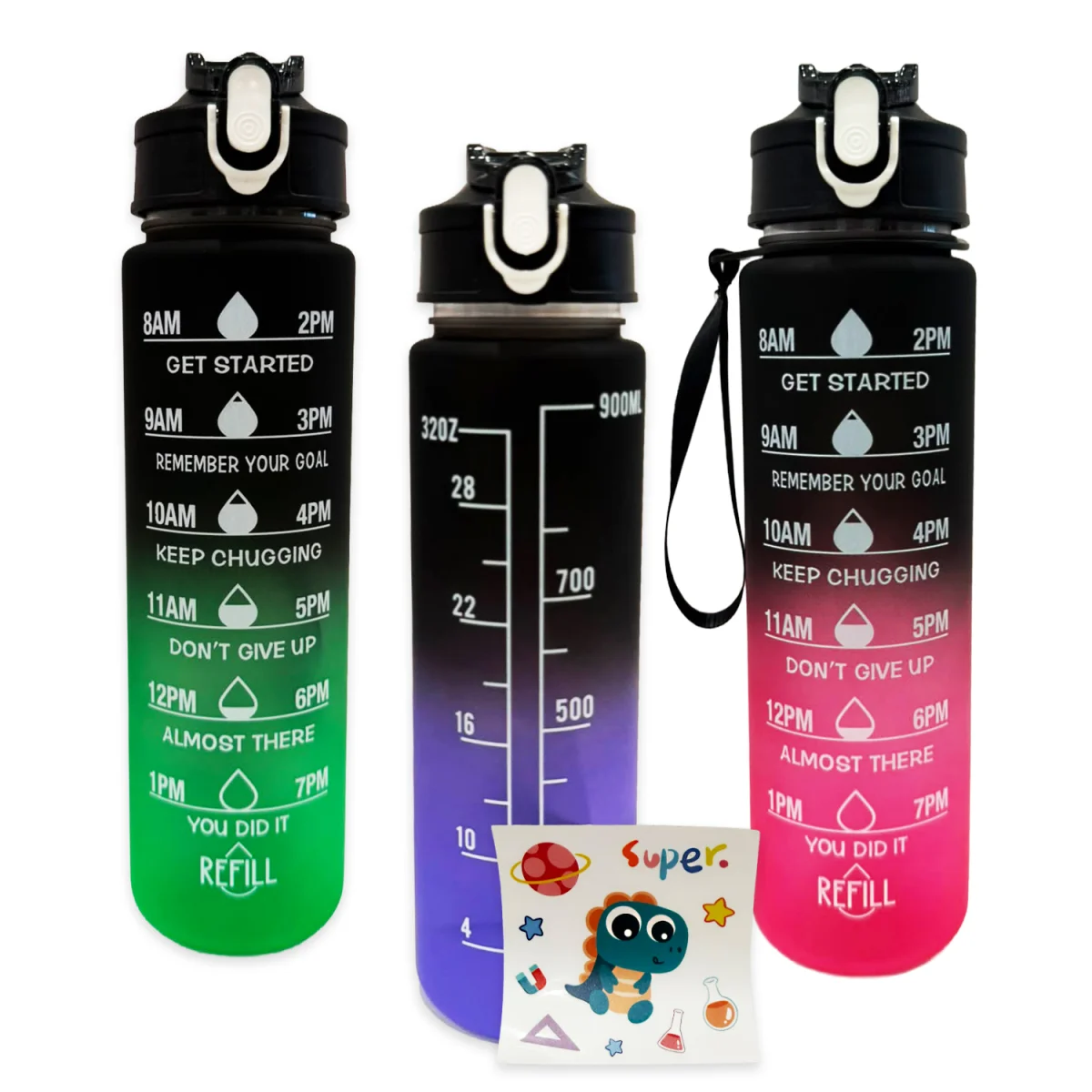 TERMO PLASTICO MOTIVACIONAL CON STICKERS 900ML