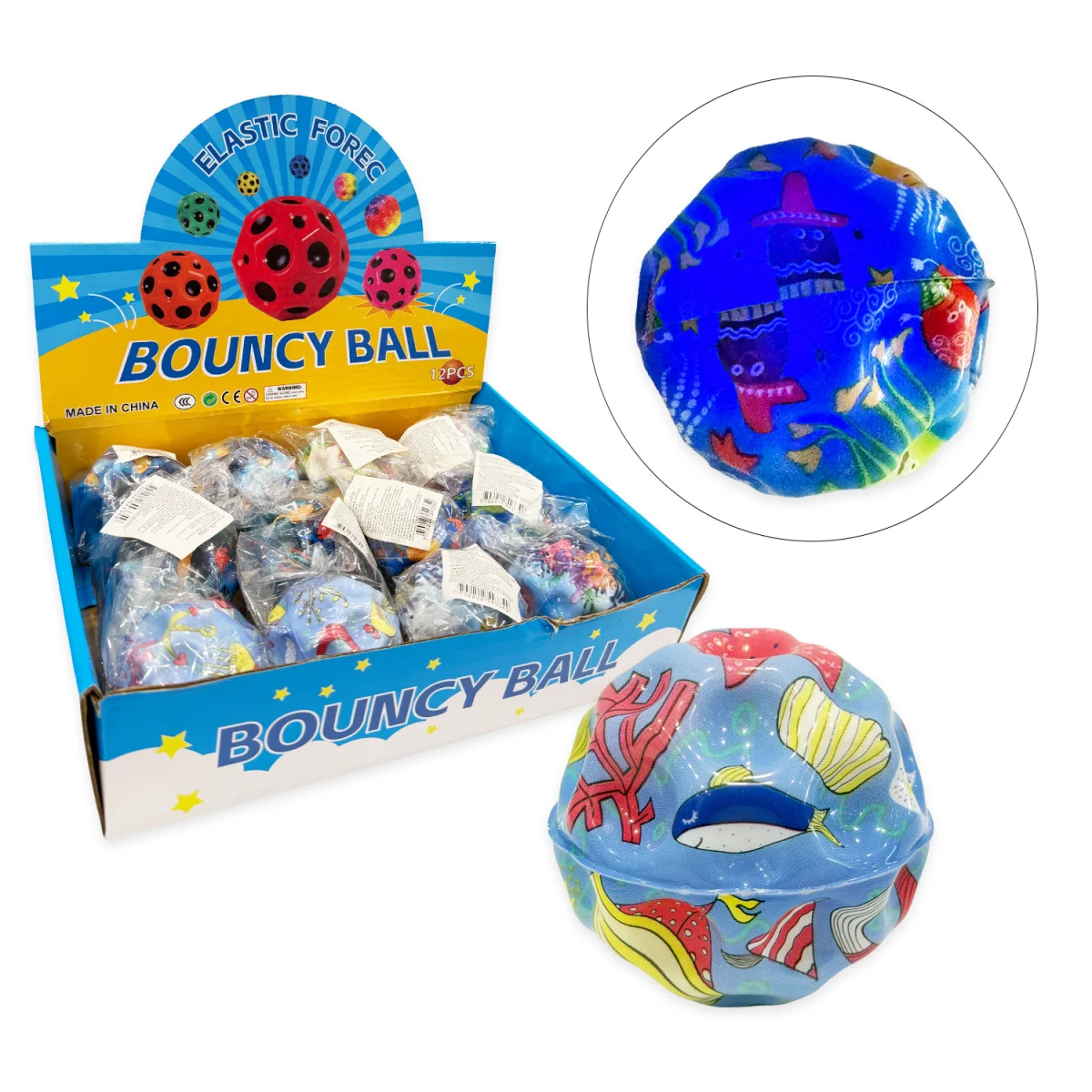 PELOTA DESESTRESANTE MARINA CON LUZ (CJX12)