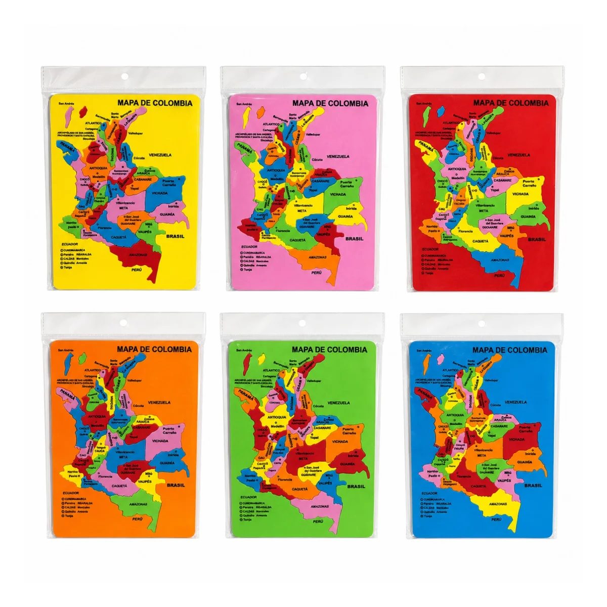 ROMPECABEZAS DIDACTICO MAPA COLOMBIA 19*26CM