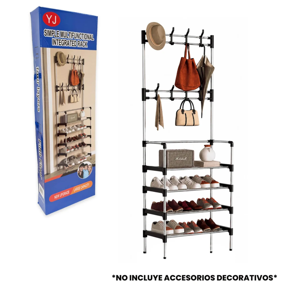 ORGANIZADOR MULTIUSOS METALICO 4 NIVELES 55*28*165CM