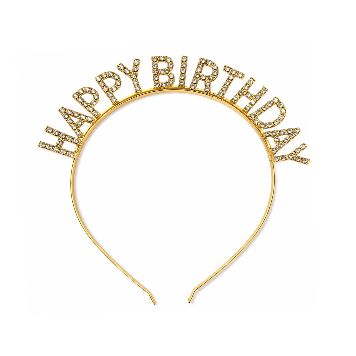DIADEMA HAPPY BIRTHDAY METALICA DORADA (PQTX12)